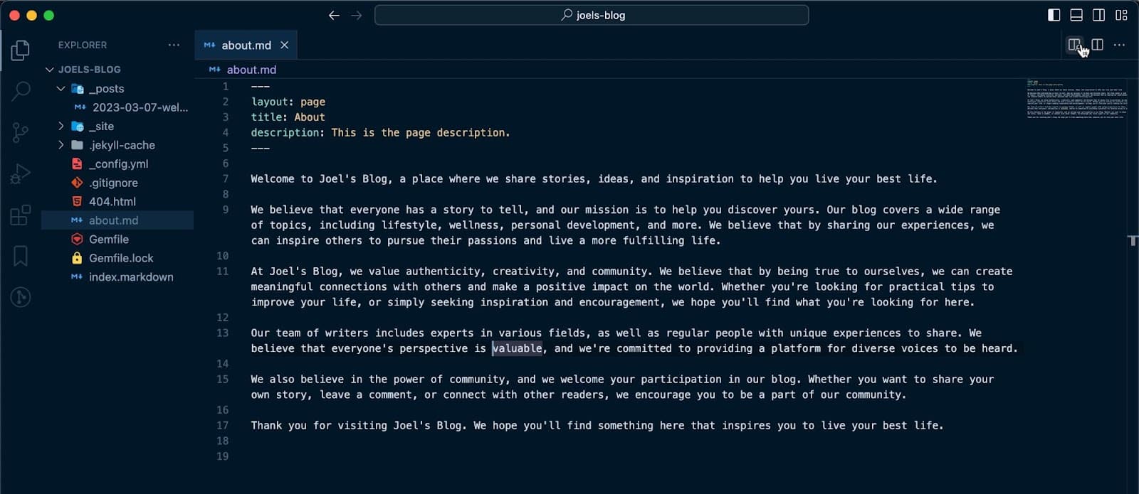 Front matter en inhoud in een Jekyll pagina