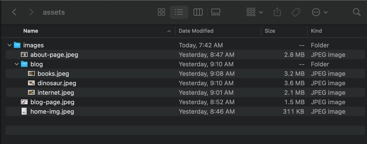 Organisatie van de images map in Jekyll