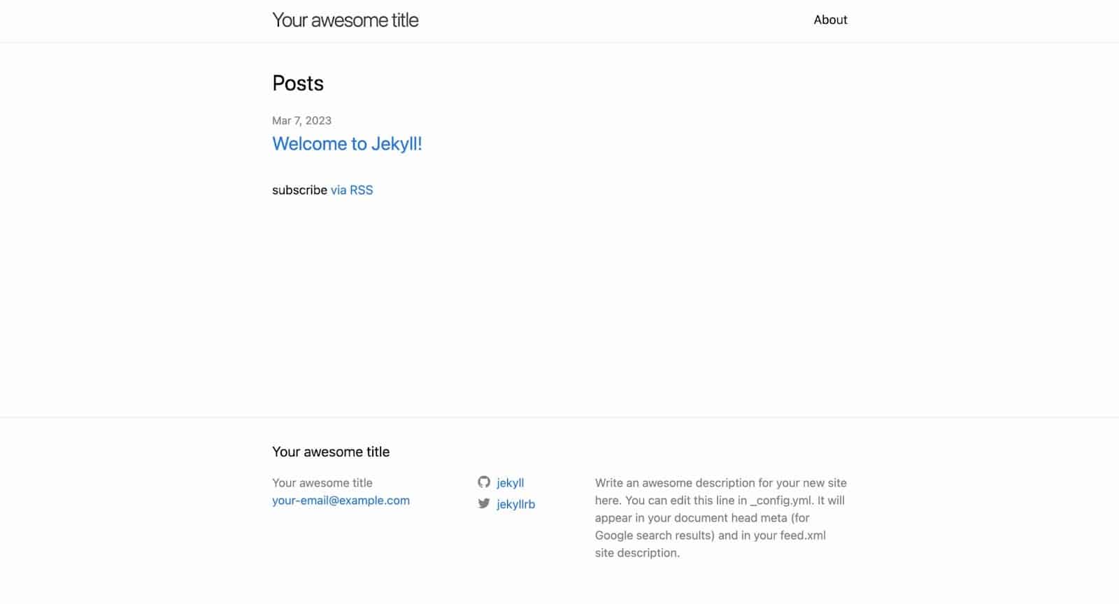 Standaard uiterlijk Jekyll statische site