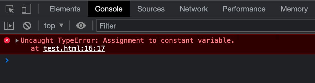 <em>Uncaught TypeError : Affectation à une variable constante</em> dans Google Chrome