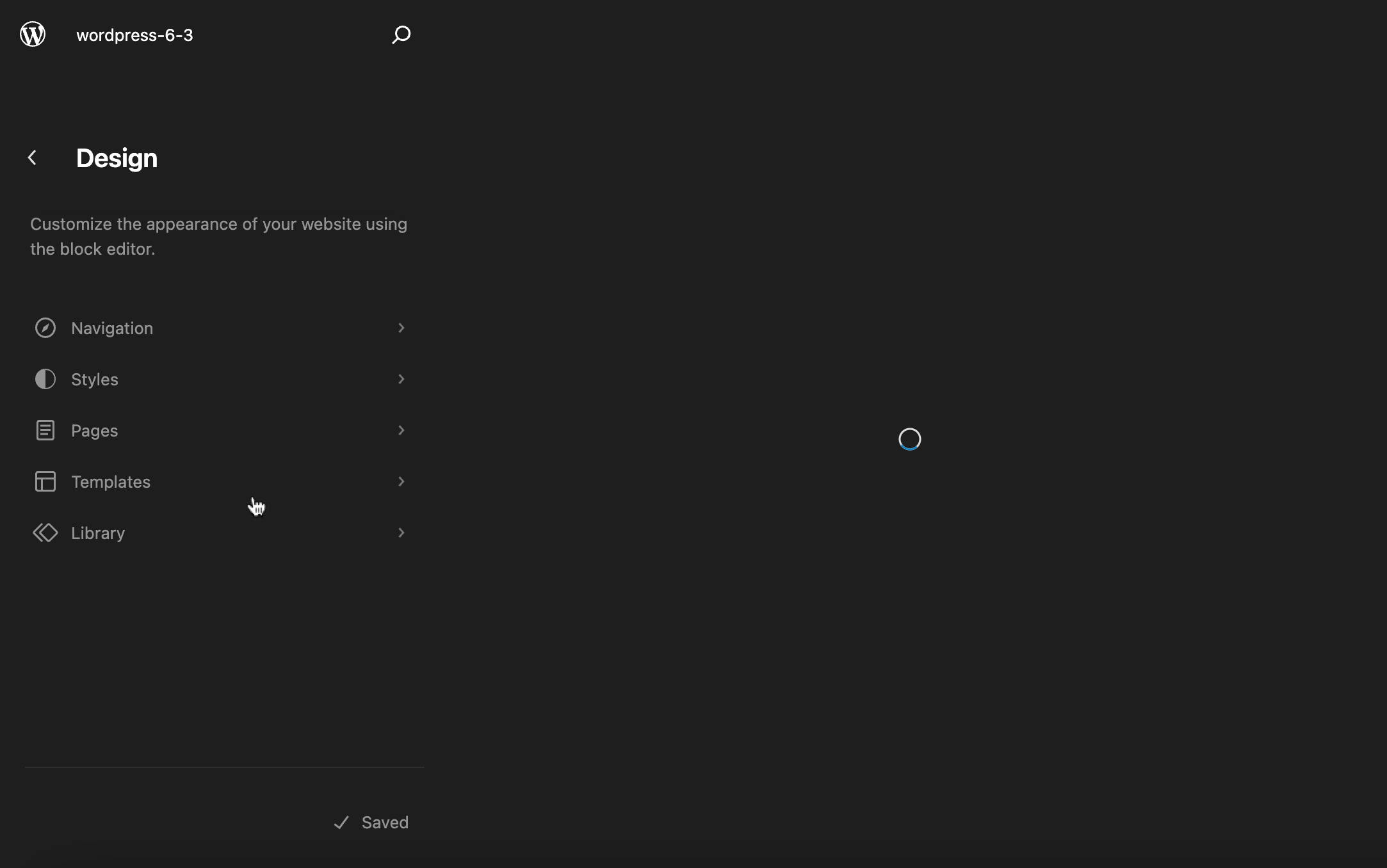 Désormais, l'utilisateur ne peut plus interagir avec l'éditeur tant que le chargement n'est pas terminé