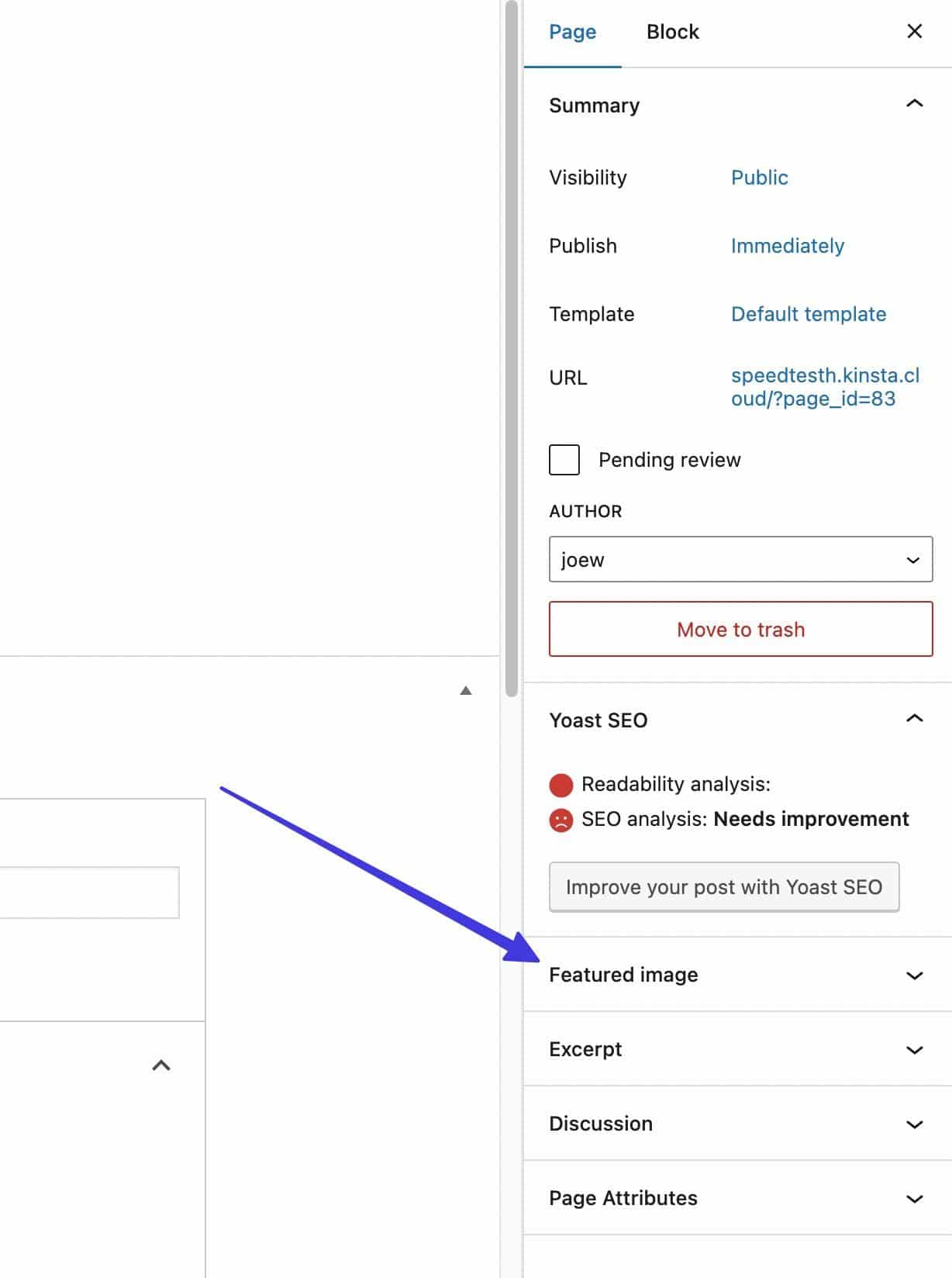 Featured images in Gutenberg.