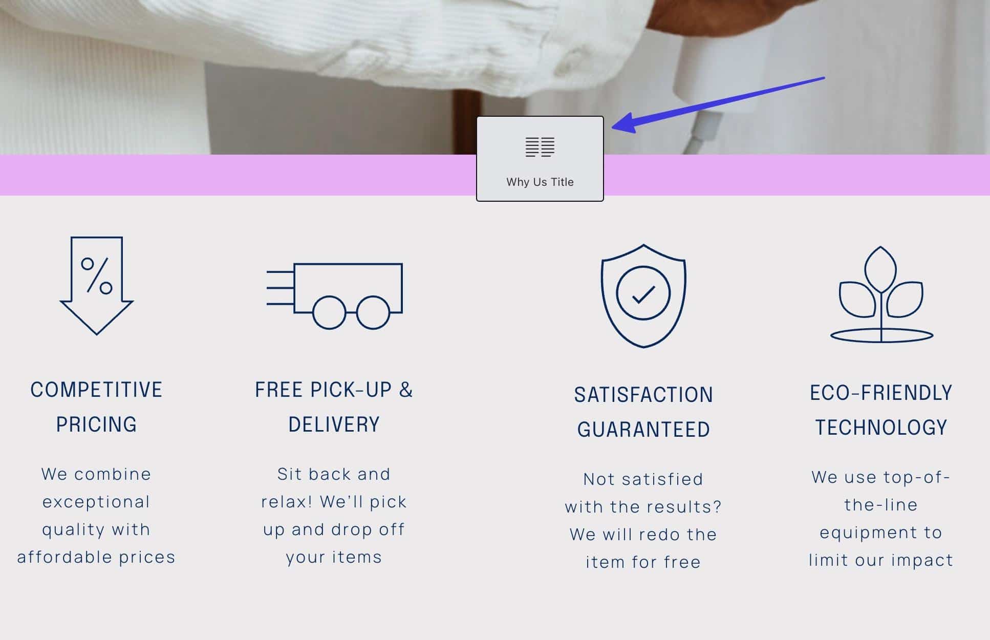 Moving a block in Elementor.