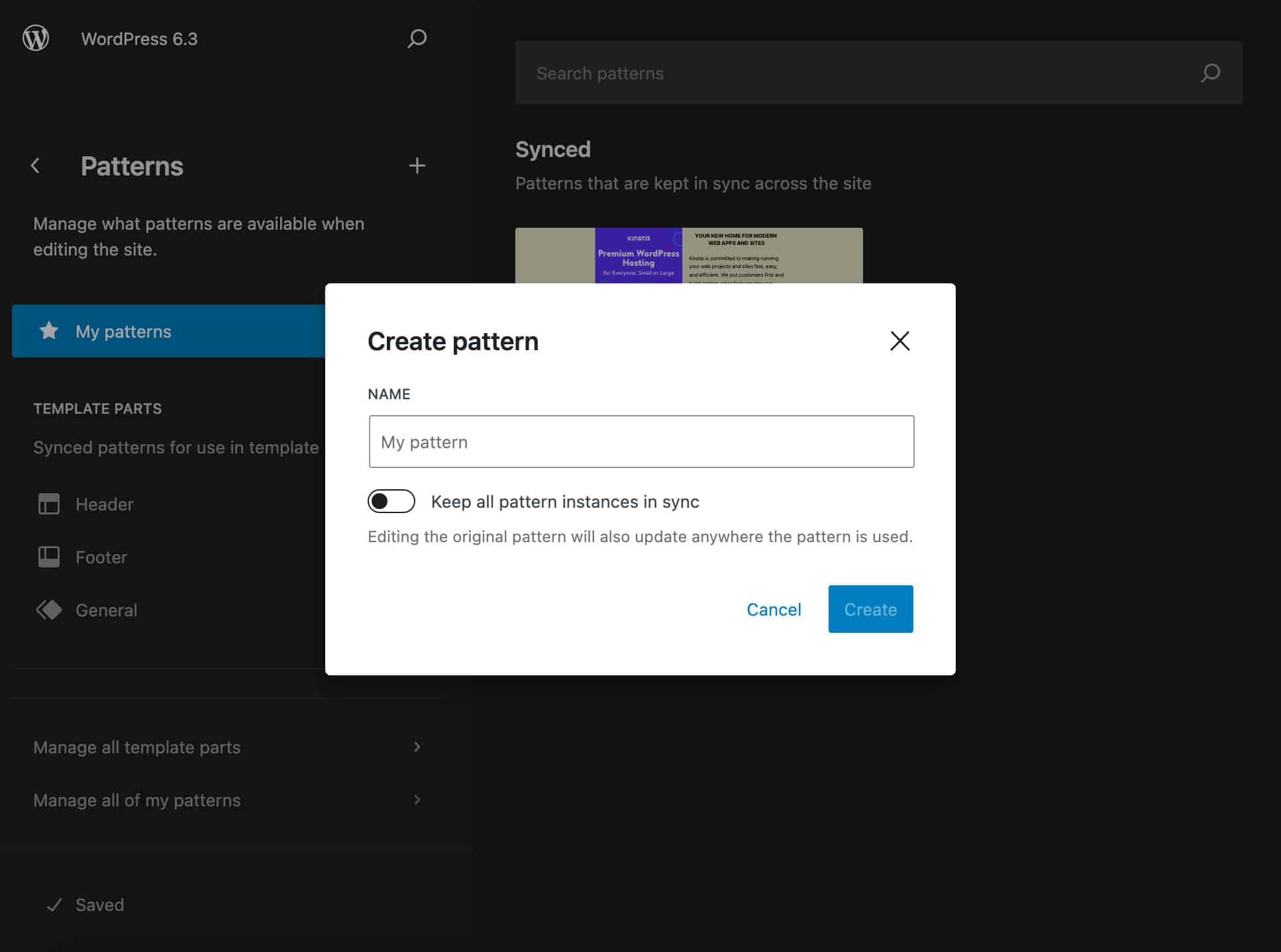 Créer une composition dans l'éditeur de site