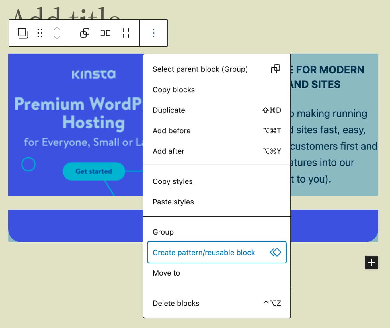Créer une composition/bloc réutilisable dans l'éditeur d'articles