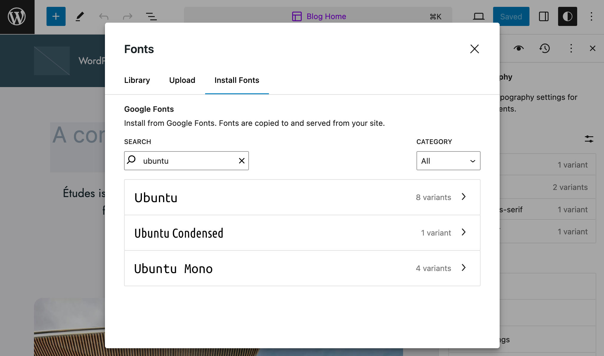 フォント名を検索