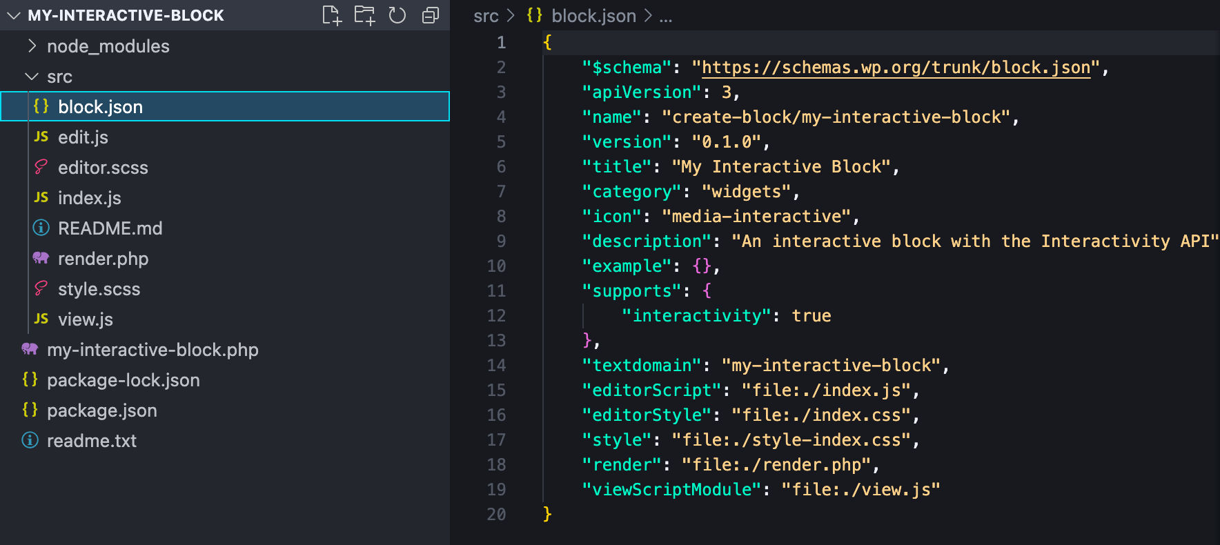 Visual Studio Codeのインタラクティブなブロック