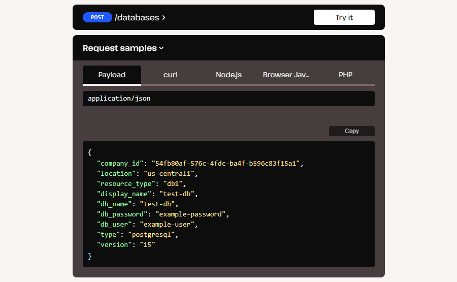 Você pode fazer tudo, desde listar bancos de dados até atualizá-los.