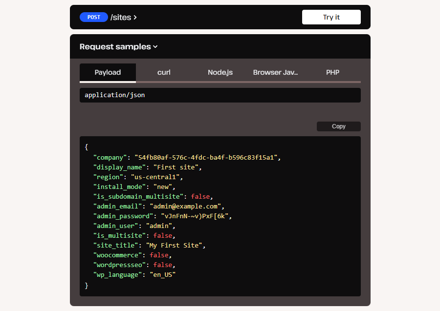 A API da Kinsta facilita a configuração ou a clonagem de um site WordPress.