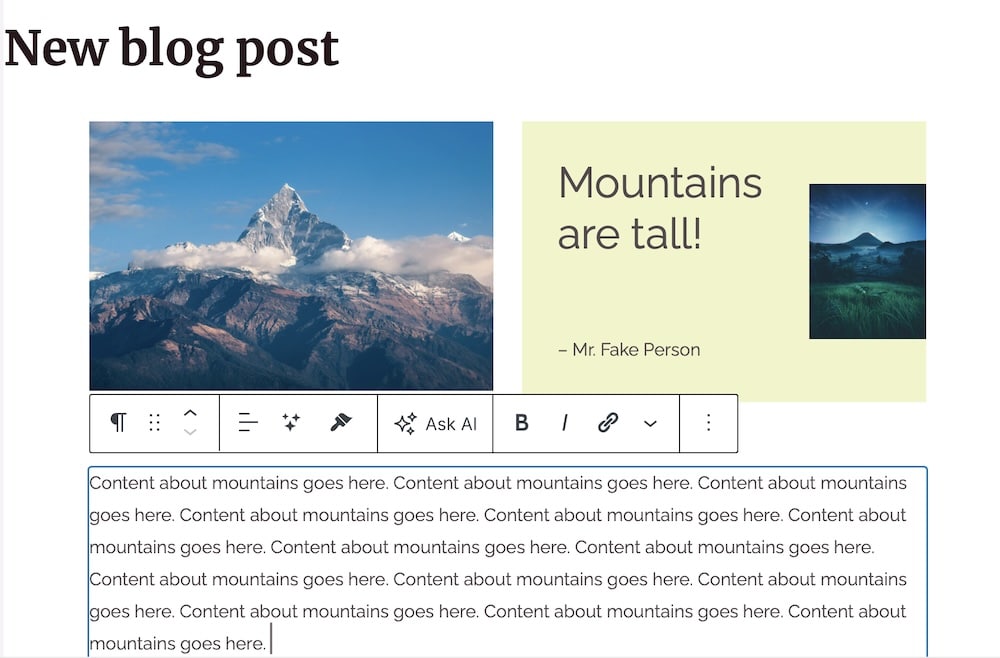 Structure de l'éditeur de blocs