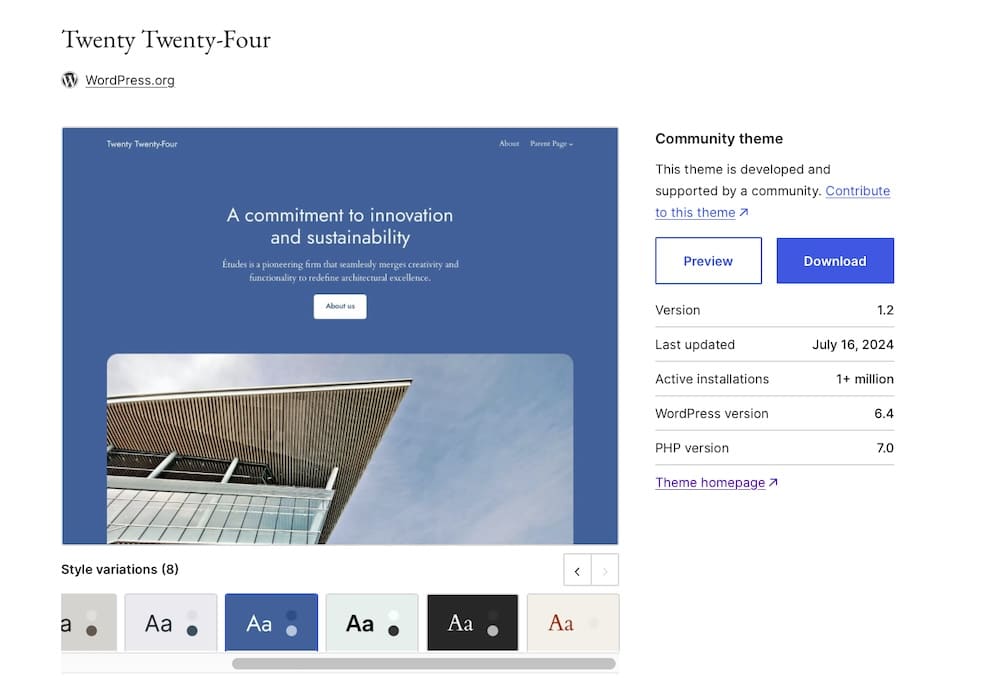 Thème Twenty Twenty-Four