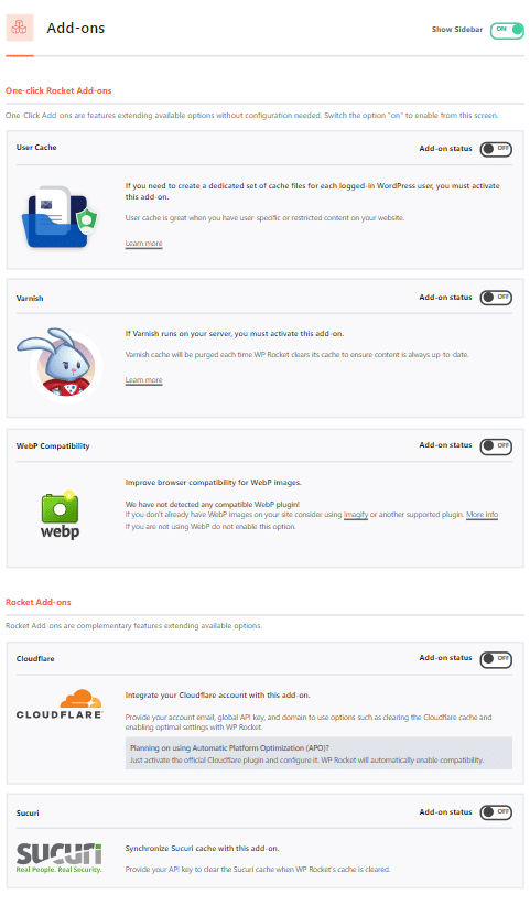 Modules de WP Rocket