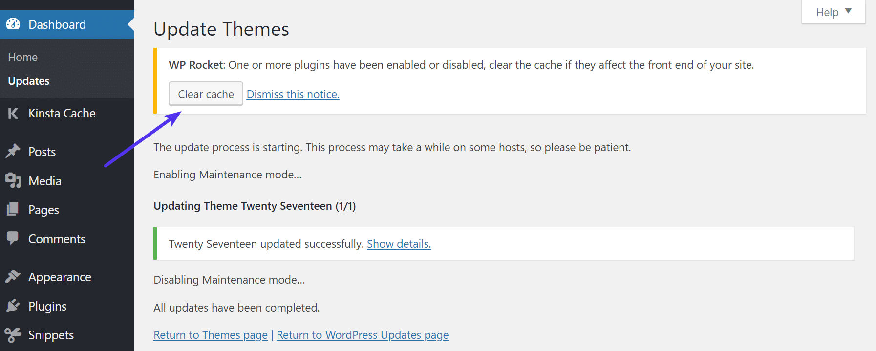 Changer le cache WP Rocket