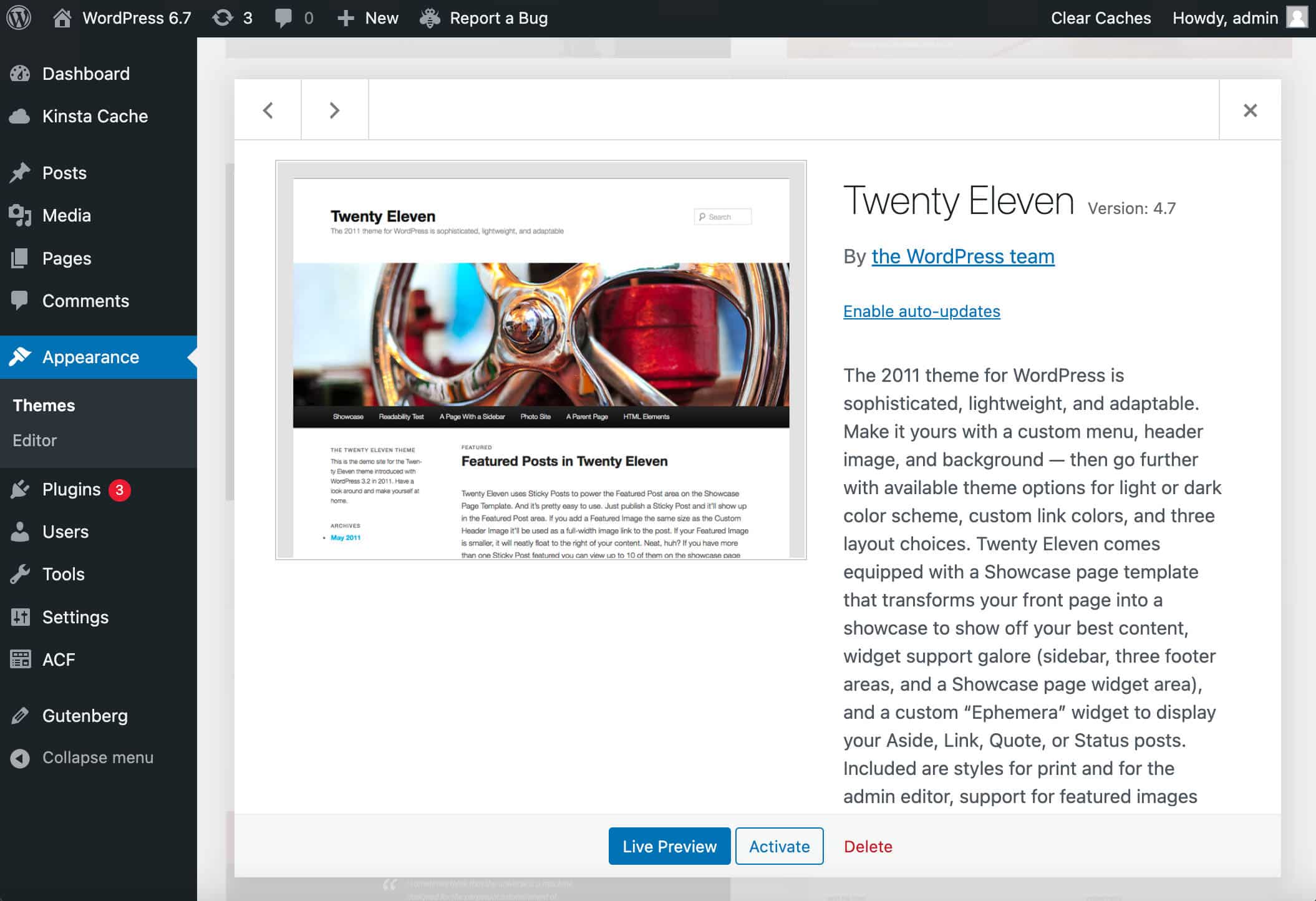 Activer/désactiver les mises à jour automatiques des thèmes