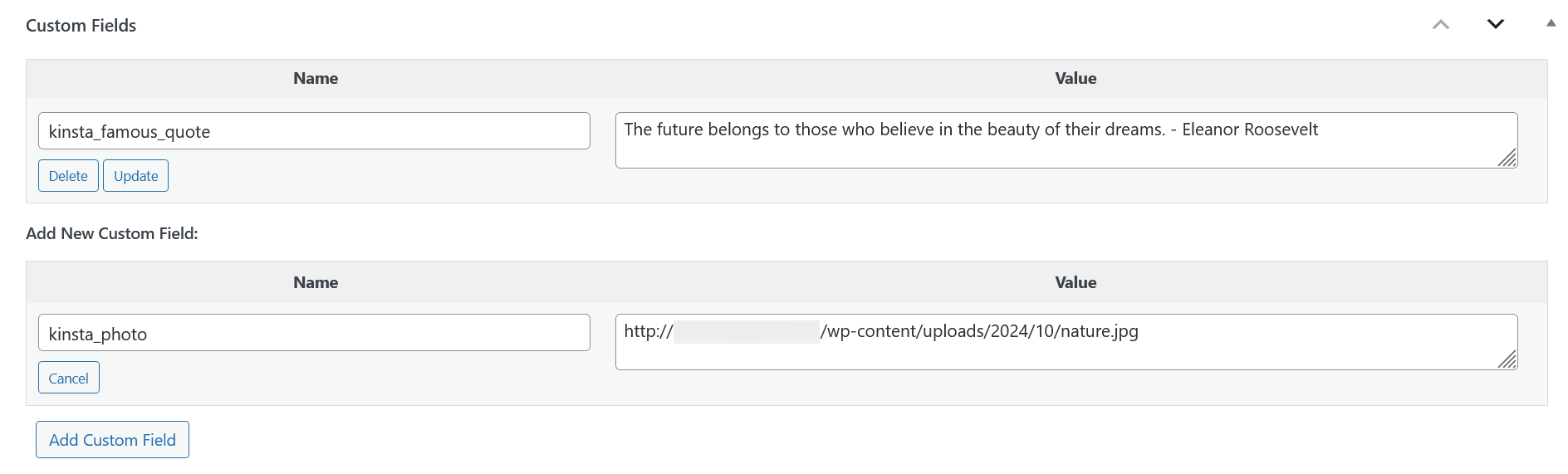 Ajout de champs personnalisés à l'éditeur de blocs de WordPress