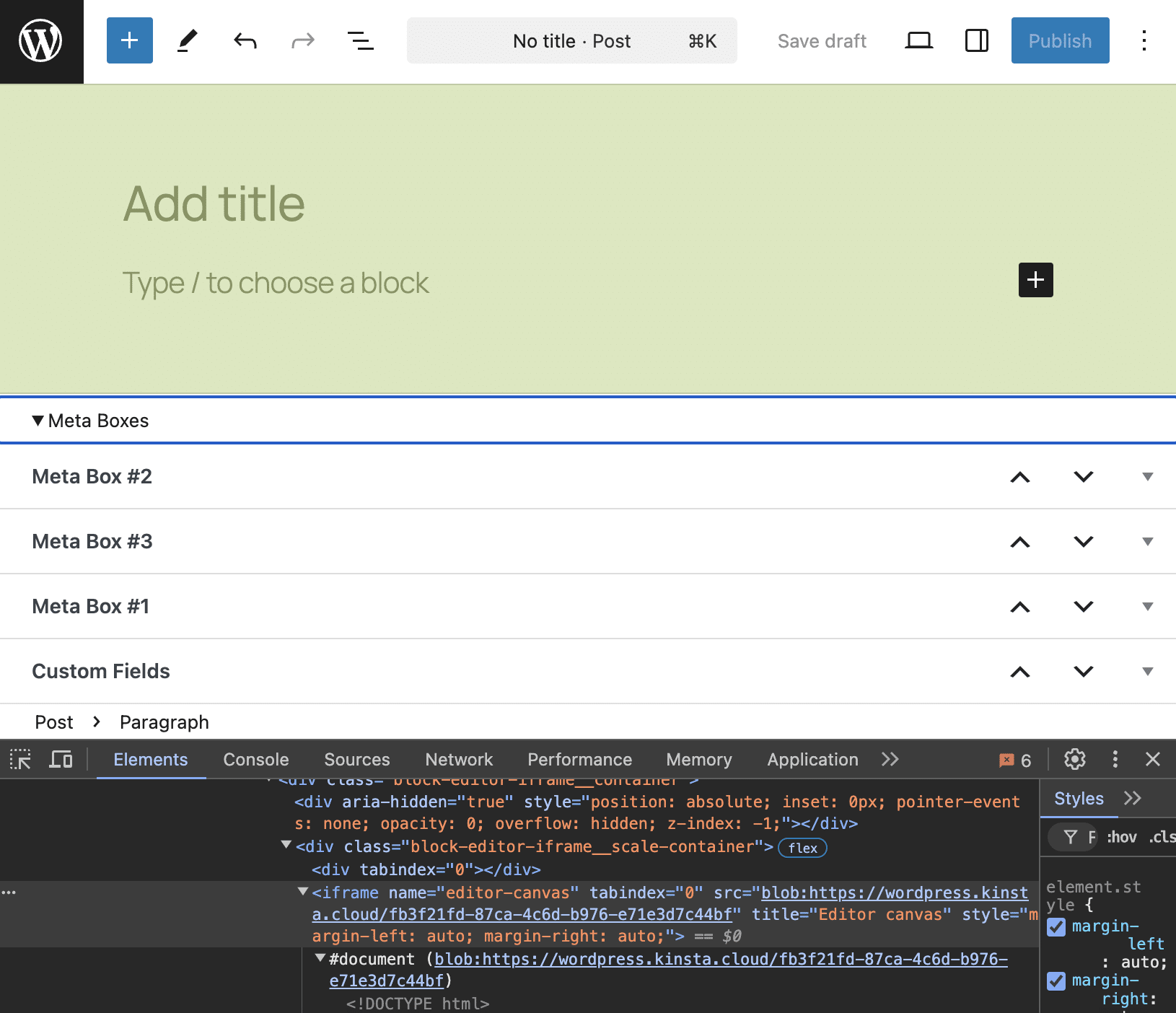 Een canvas in iframe met metaboxes in WordPress 6.7