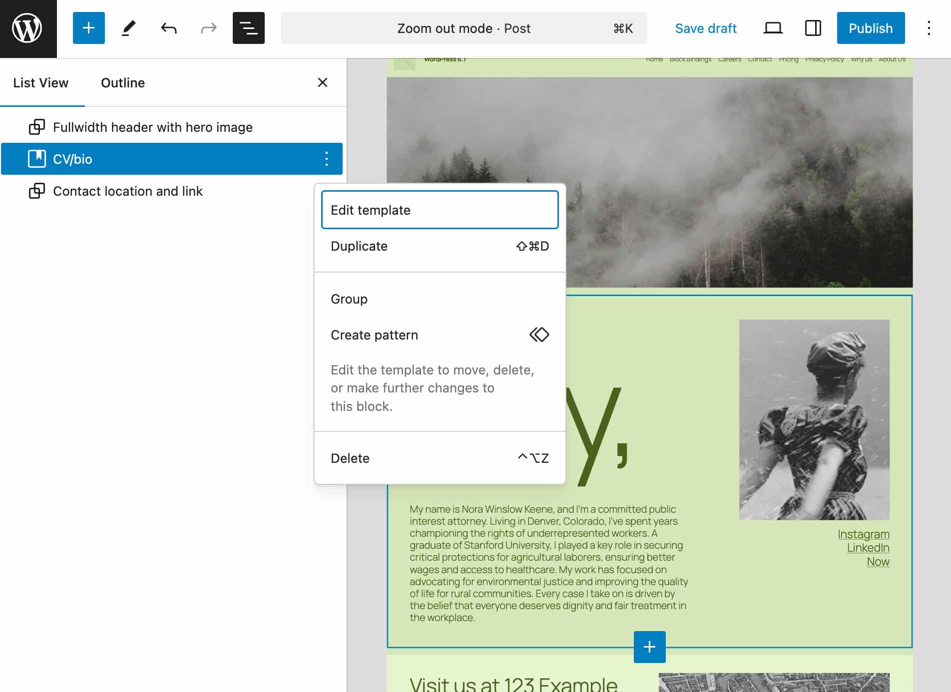Blokpatterns in de List weergave
