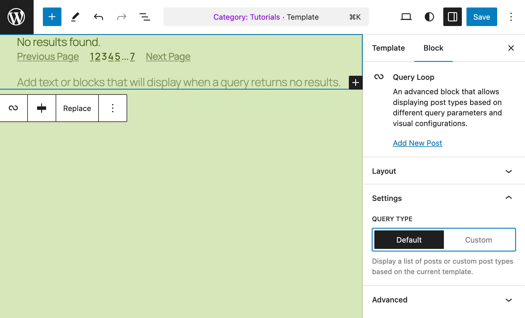 De Query Type regelaar in WordPress 6.7