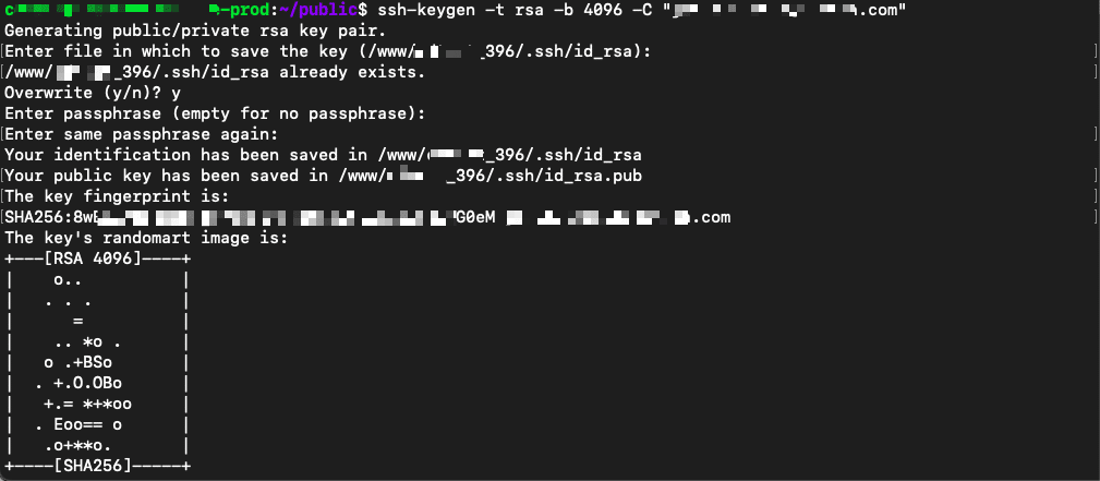 Générer la clé publique SSH.