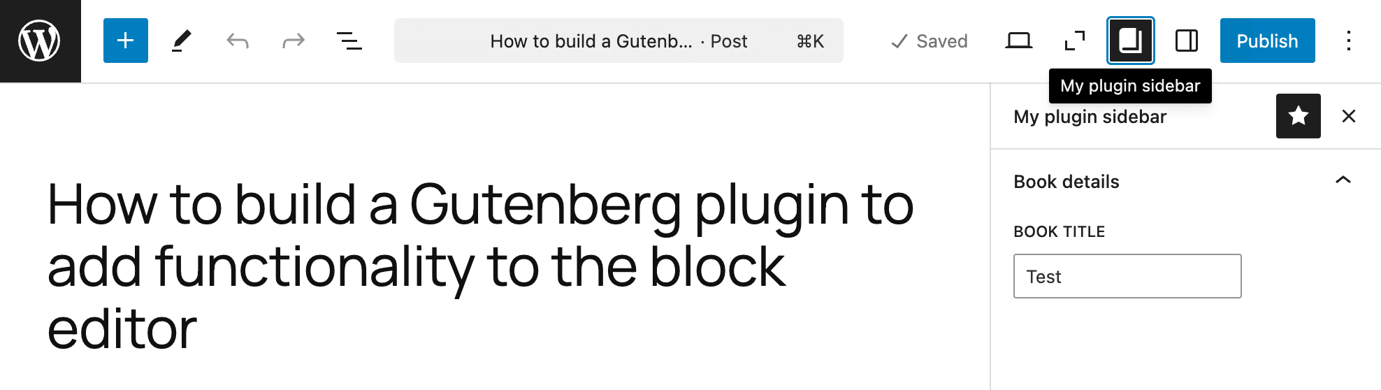 Una barra lateral personalizada con un campo meta