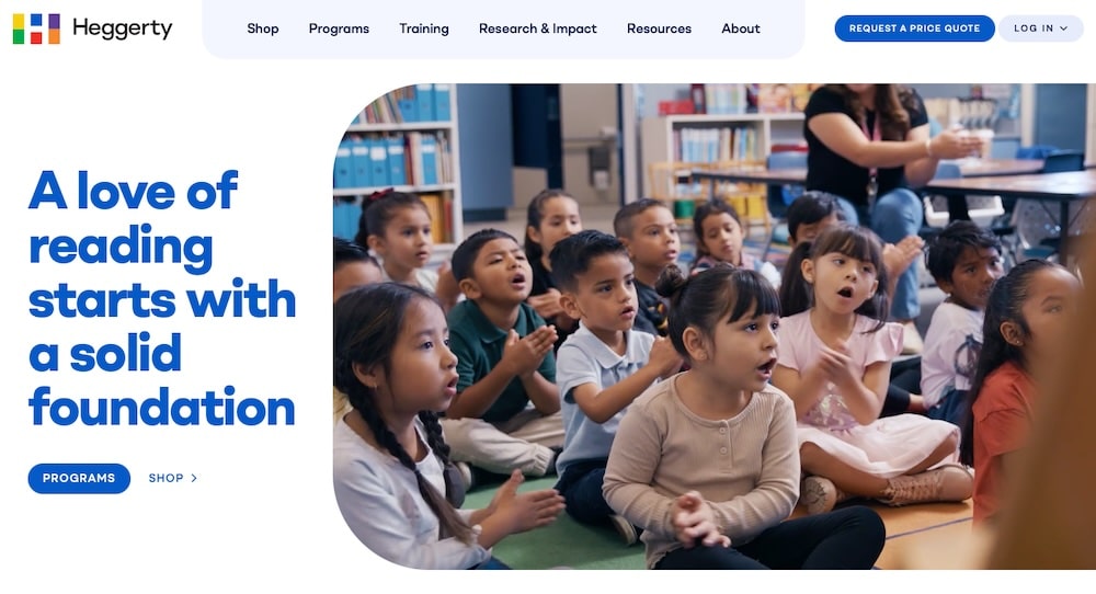 Screenshot from the Heggerty website.