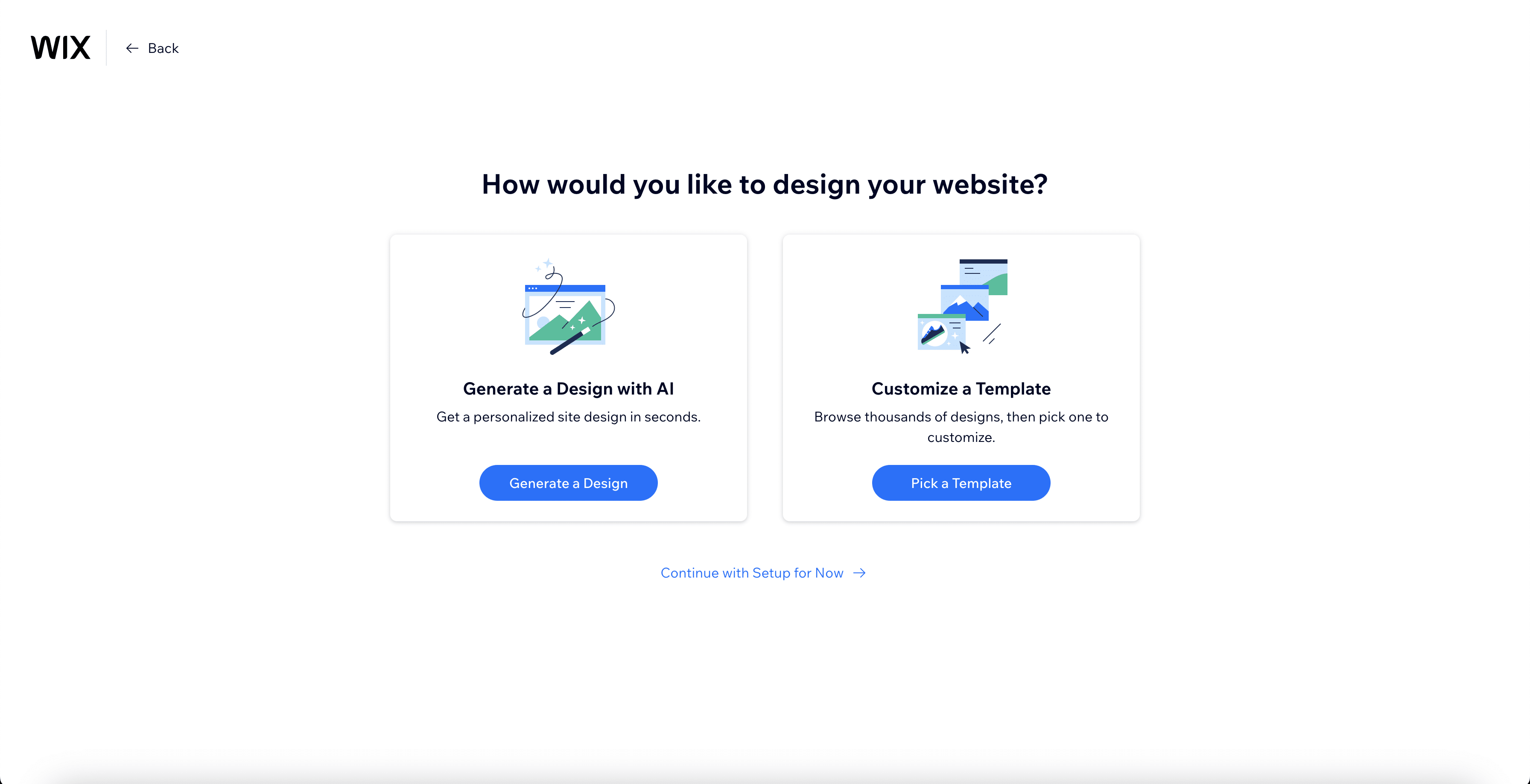 Escolhendo um template do Wix