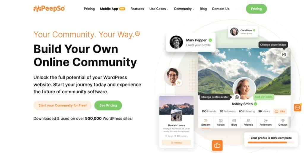 Il plugin PeepSo per le community di WordPress.