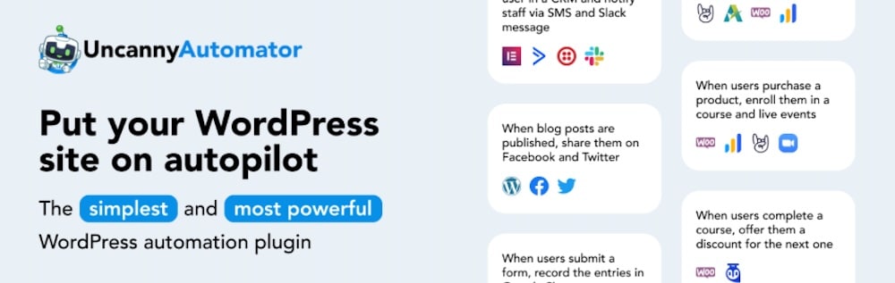 Una schermata del sito web di Uncanny Automator.