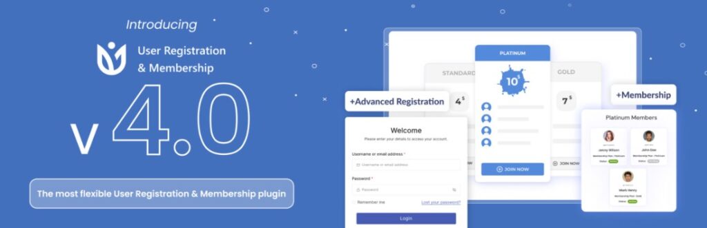 L'immagine dell'elenco del plugin User Registration & Membership