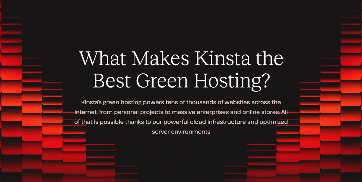 Qu'est-ce qui fait de Kinsta le meilleur hébergement écologique ?