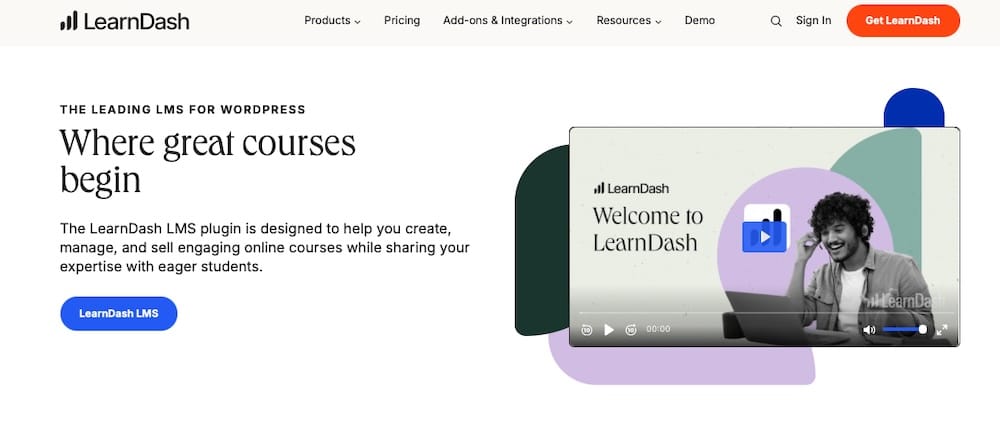 Una schermata del sito web di LearnDash per gli educatori.