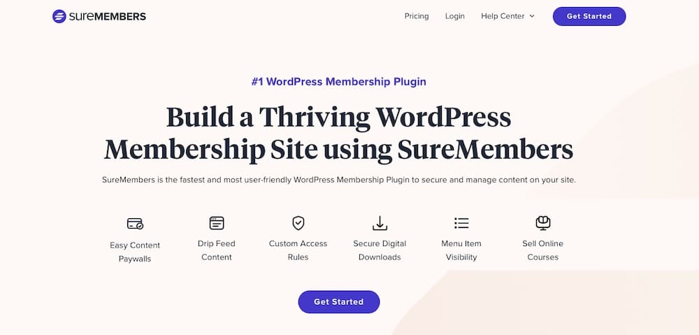 Una schermata del sito web di SureMembers.