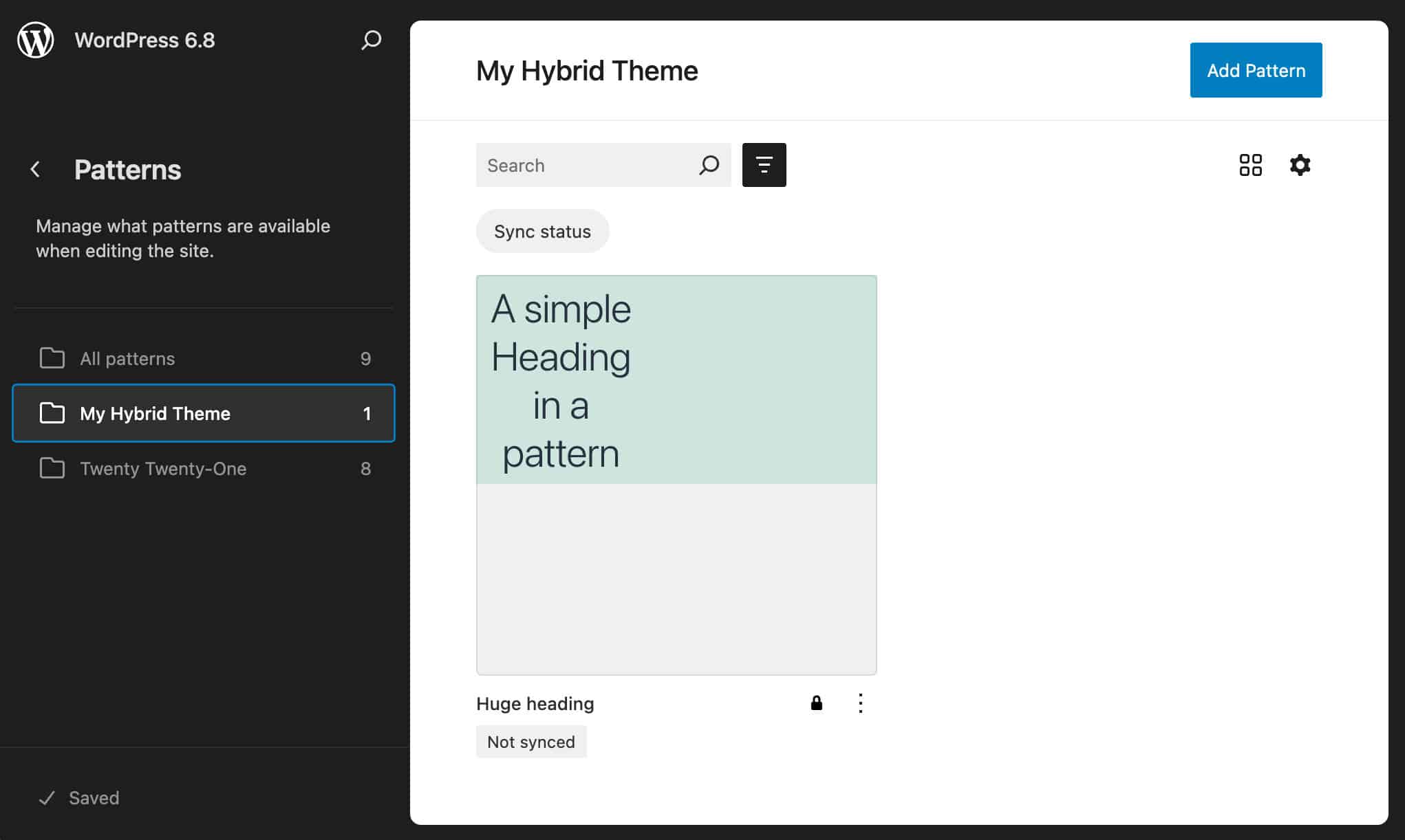 ハイブリッドテーマのパターン