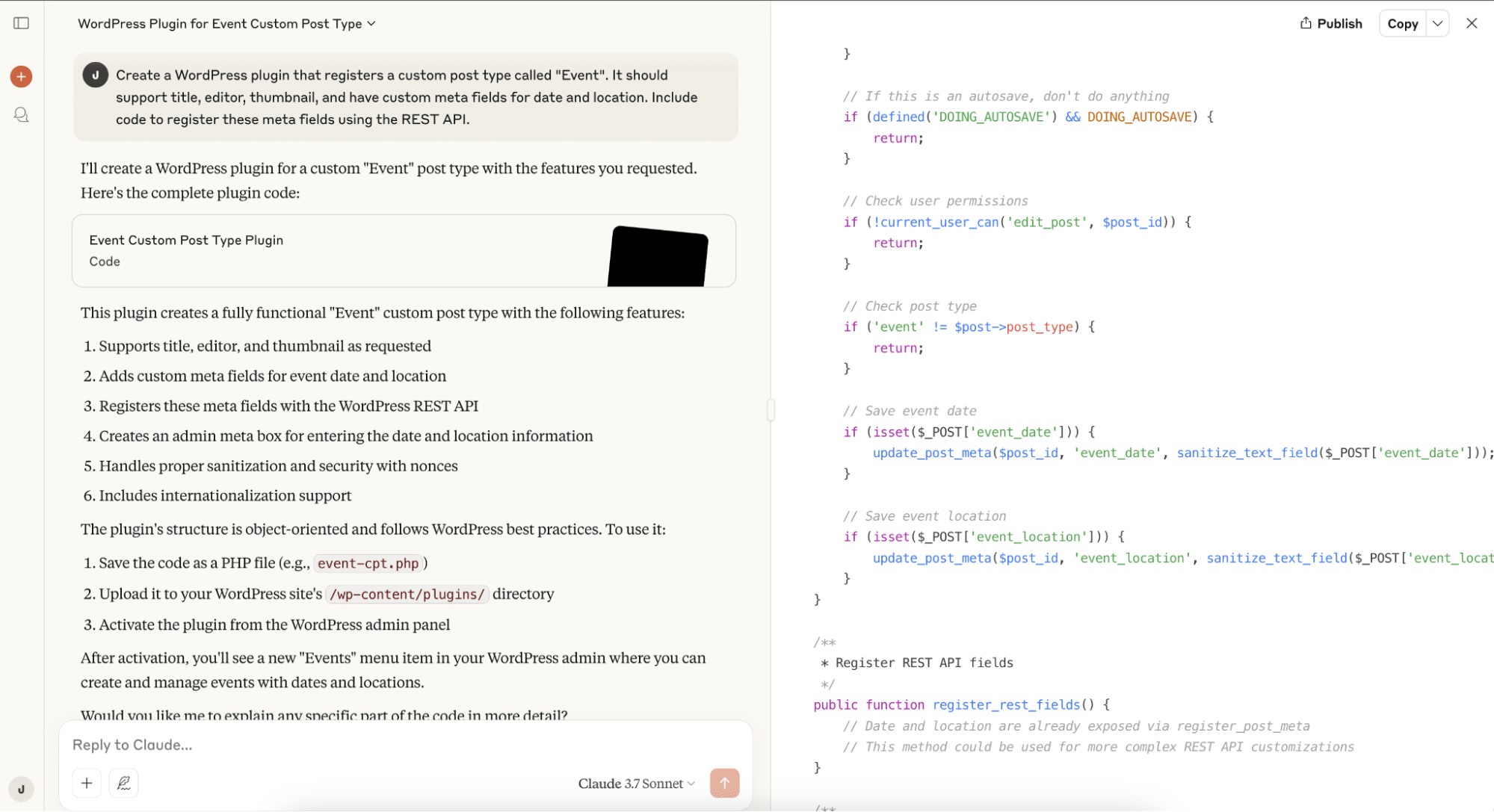Claudeによる出力例