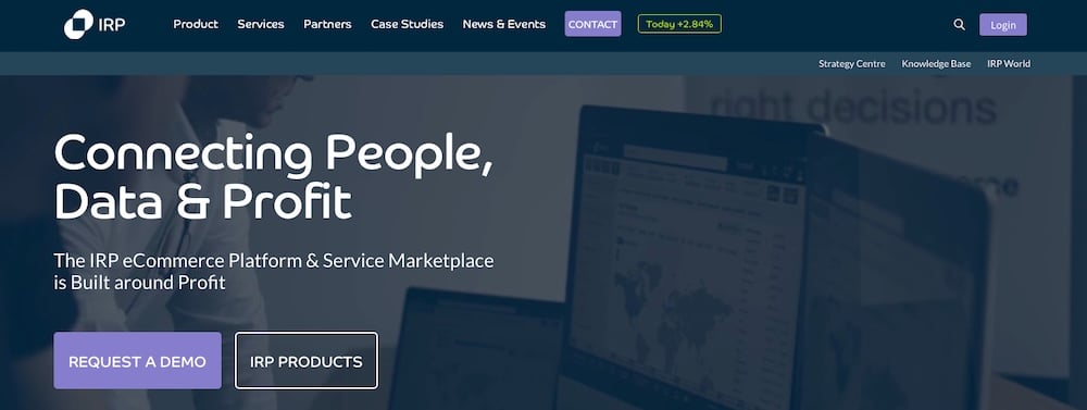 Uma captura de tela do site da IRP Commerce.