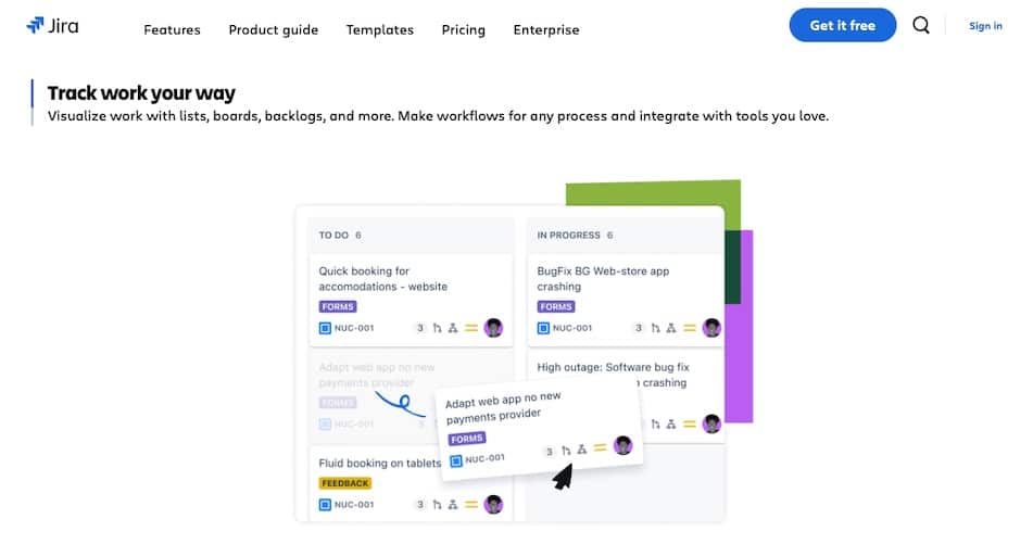 Uma captura de tela da interface do Jira.