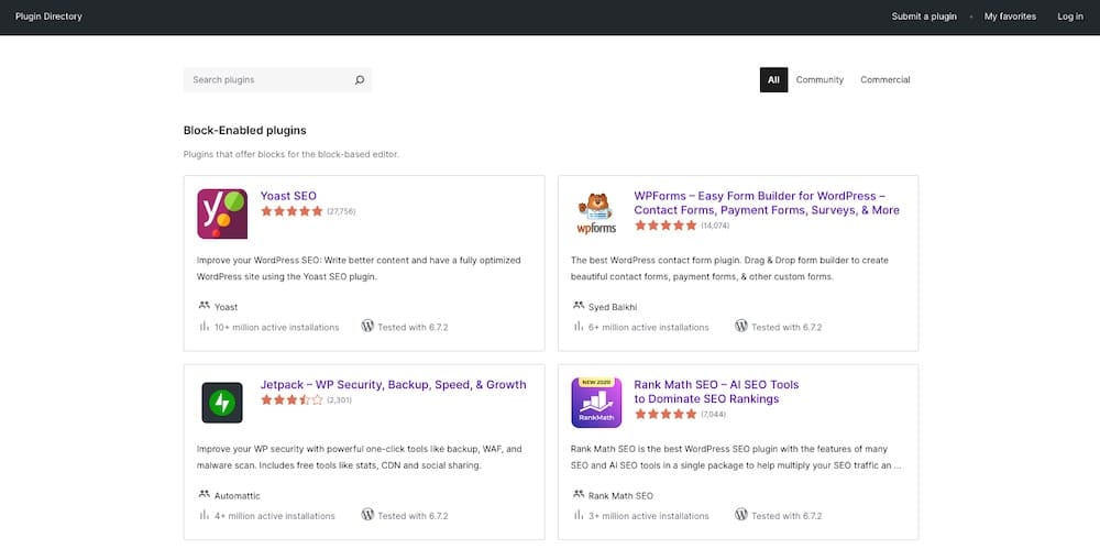 A screenshot of the WordPress plugin repository.