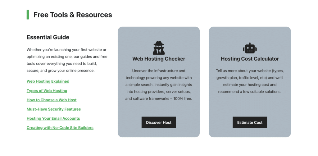 Hostscore free tools