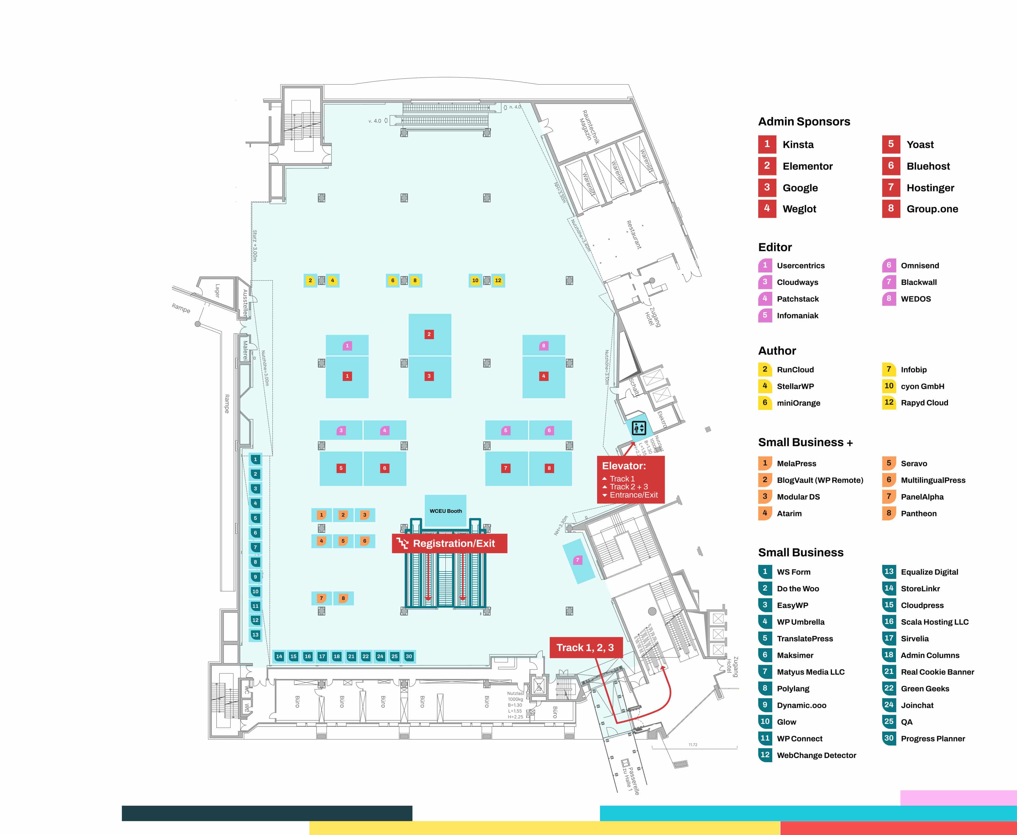 Mapa da área de patrocinadores do WCEU 2025