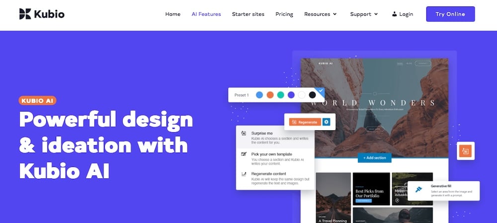 Homepage del sito web di Kubio AI