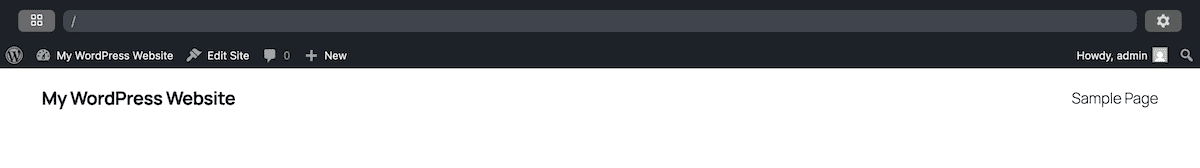 La barra degli strumenti di WordPress Playground.