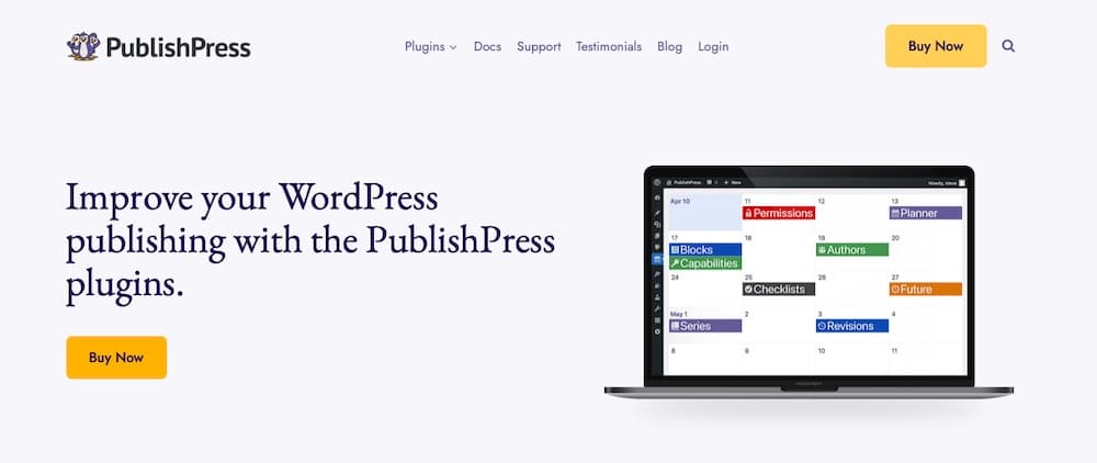 A página inicial do PublishPress.