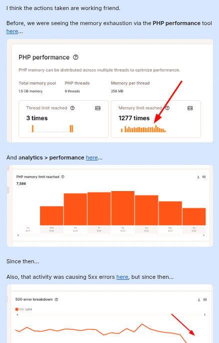 Geannoteerde screenshots die de belangrijkste features van de chatondersteuningsinterface van Kinsta benadrukken.