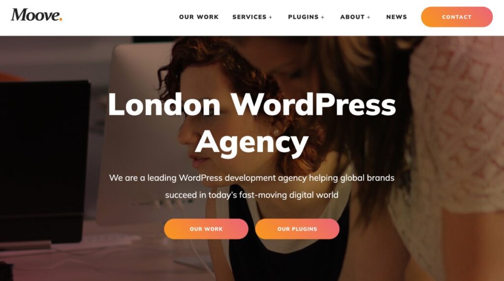 Página web de la agencia Moove