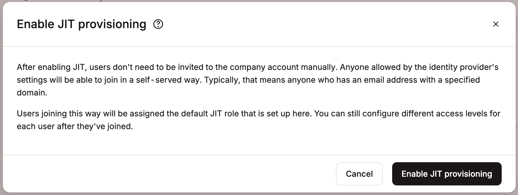 Aktiviere das JIT-Provisioning in MyKinsta