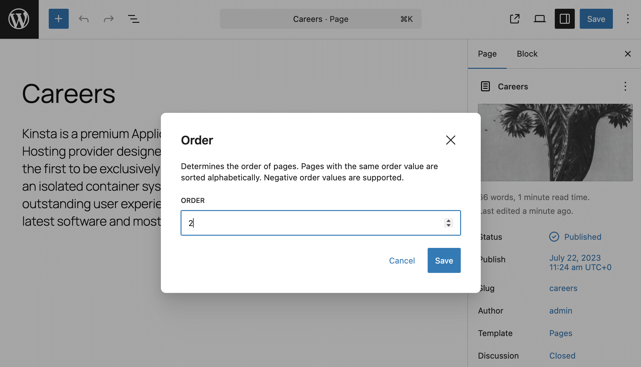 Menüreihenfolge ändern
