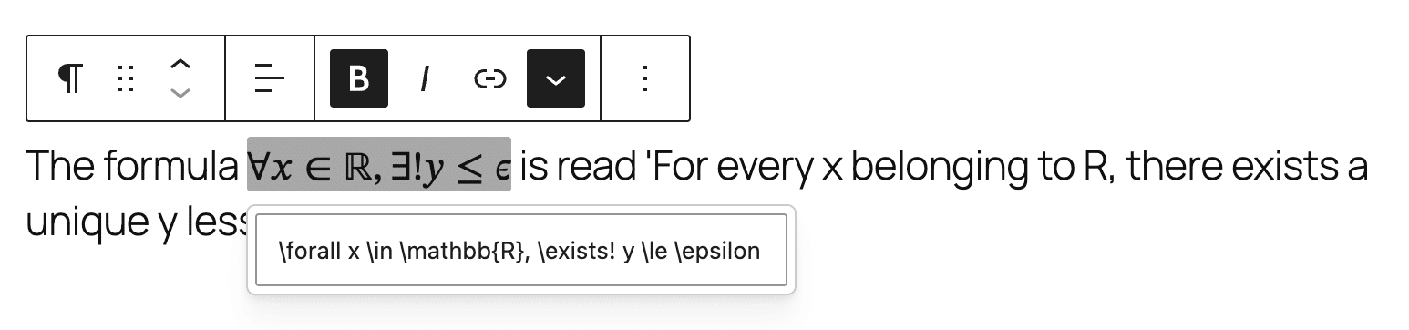 Hinzufügen von Inline-Mathematik in WordPress 6.9