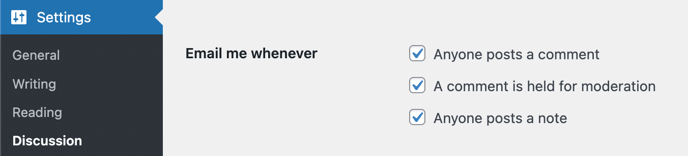 Einstellungen für E-Mail-Benachrichtigungen in WordPress 6.9