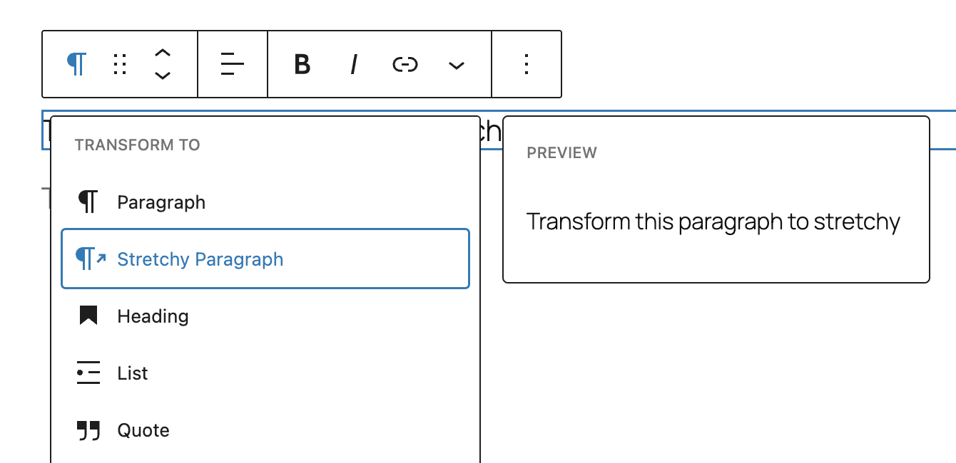 In dehnbaren Absatz umwandeln