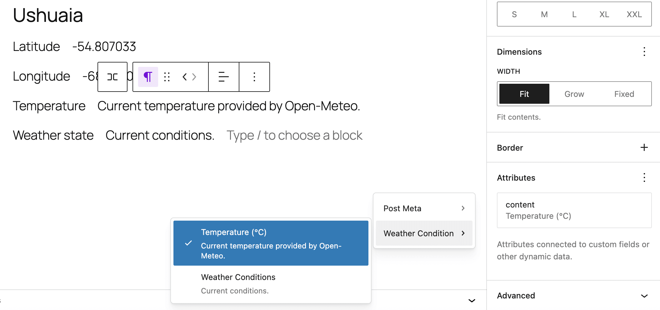 カスタムブロックバインディングソースUI